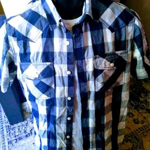 Blue notes plaids short sleeve shirts size Medium